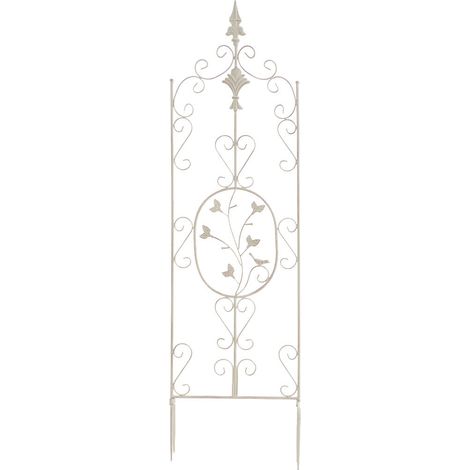 Paletto per piante rampicanti altezza 122 cm in metallo panna invecchiato 100003869