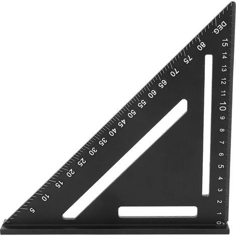 Règle triangulaire pour le travail du bois, outil de rapporteur industriel en alliage d'aluminium, angle de 0 à 90°, plage de mesure de 1 à 150 mm (1/5)