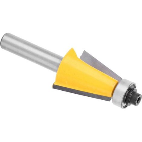 Fraise à chanfrein Mèche de routeur de bordure biseautée à tige de 8mm, avec roulement, fraise pour le bricolage fraiseuse (1/4)