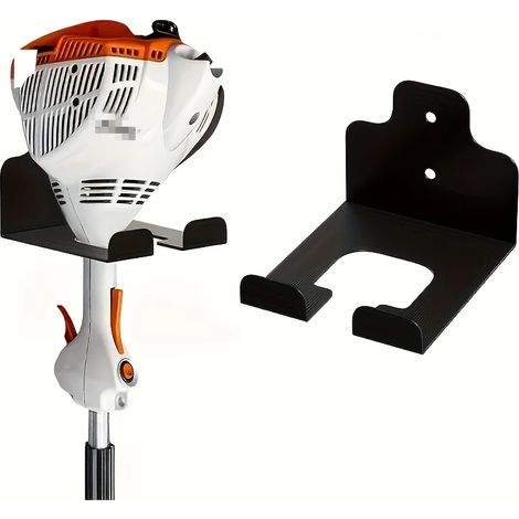 (noir) Support mural pour outils de jardin, coupe-bordures et débroussailleuses, idéal pour le rangement et le rangement des outils de jardin. (1/5)