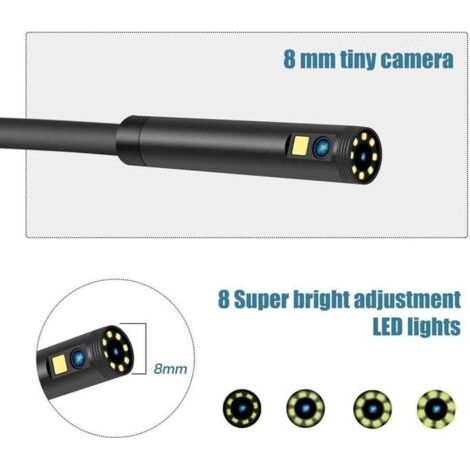 Forehill – Caméra d'inspection endoscope 1080P HD – Écran LCD 4,3 pouces – Étanche IP67 – 8 lumières LED – Longueur du câble 2 mètres (1/4)