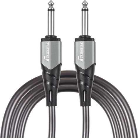 Câble audio mono 6,35 mm (1/4 pouce) pour instrument, 3 m (10 pieds), double interface droite avec réduction du bruit, étanche et résistant à la compression, pour guitare électrique, clavier, table de (1/2)
