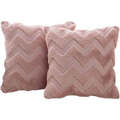 Decorative cushion cover, pillowcase for sofa, bedroom, chair, bed, 45x45 cm, plain plush, 2 pieces. (1/3)
