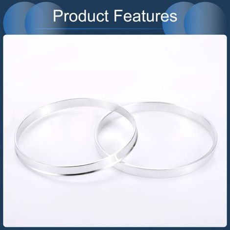 Bague centrique de moyeu Bagues De Centrage De Moyeu, 110Mm Od 106.1Mm Id En Alliage D'Aluminium Ton Argent, 4 Pièces (1/5)