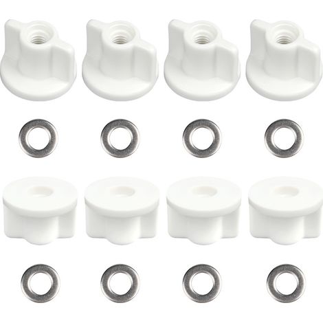 Set mit 6 Befestigungsmuttern für Toilettensitze, Kunststoff-Bodenbefestigung, Zubehör für Toilettensitzscharniere (1/5)