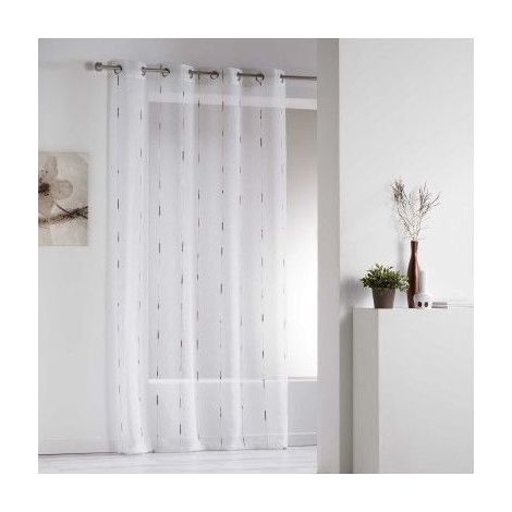 Voilage à oeillets - 140 x 260 cm - Chenilla - Beige - Livraison gratuite (1/3)