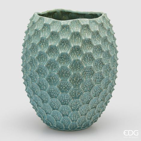EDG Enzo De Gasperi Vaso Chakra Scaglie H 39,5 Cm D 34 Cm Waterproof Azure (1/3)