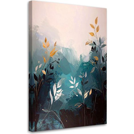 Wandbild Abstraktion: türkisfarbene Blätter Pflanzen Natur 20x30 (1/5)