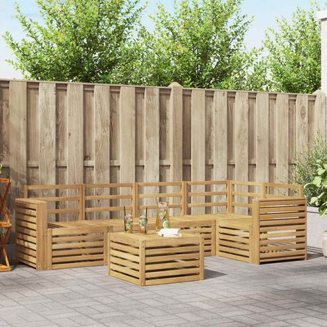 vidaXL Conjunto de sofás de exterior 6 uds. Blanco (1/5)