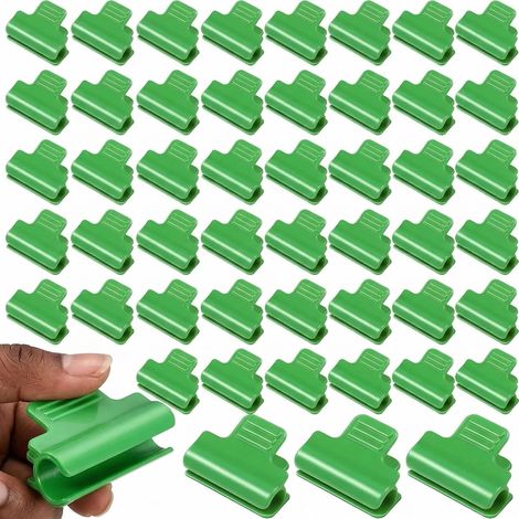 50 x Green Greenhouse Clamps, Greenhouse Film Clamps, Garden Shed Film Accessories, Fiberglass Pipe 8-9 mm, Plastic Tunnel Hoop Clips (1/5)