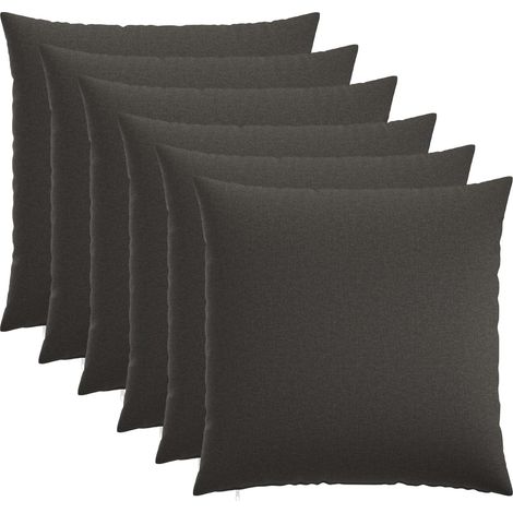 Funda de almohada 6 uds. HEERLEN Gris oscuro 65 x 65 cm Tela vidaXL (1/5)