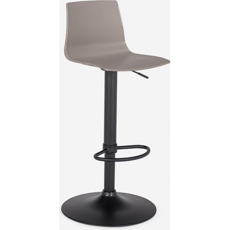 Design-Küchenbarhocker mit verstellbarem mattschwarzem Fuß Grand Soleil Imola Matt - Beige Jute