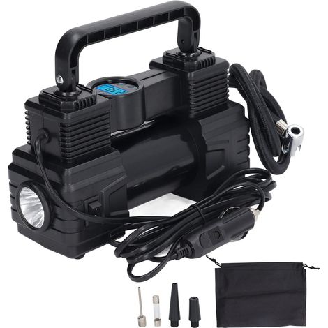 Pompe à Pneu de Voiture Portable 12V, avec lumière LED, Cordon d'alimentation de 10 Pieds de Long, Affichage numérique LCD de 120 W, compresseur d'air électrique d'urgence (1/5)
