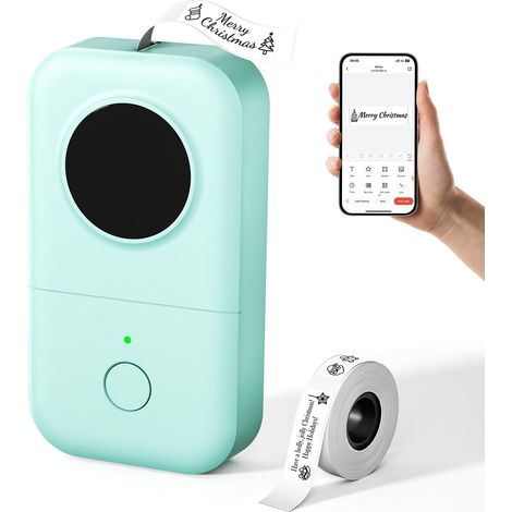 Étiqueteuse Bluetooth,Mini Étiqueteuse Autocollante Portable avec Ruban adhésif, Idéale pour l'école, la Maison, la Cuisine, et l'organisation, Compatible avec iOS et Android, Vert (1/4)