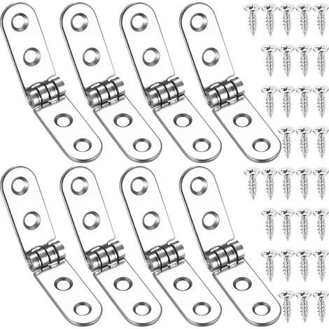 8 bisagras plegables de 180 grados, bisagras abatibles, bisagras independientes para puertas, ideales para máquinas de coser, mesas plegables y muebles de cocina. (1/4)
