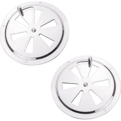 Grille D Aeration - Acier Inoxydable 125 Mm - Réglable Pour Intérieur Camping Car Bateau Garage - Lot De 2 (1/3)