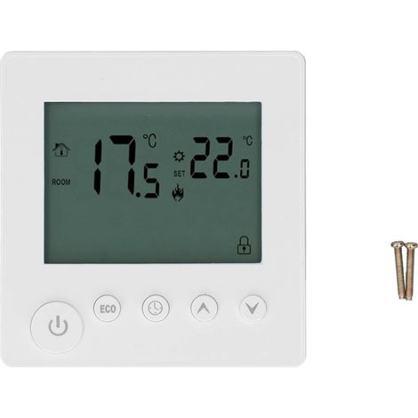 Thermostat Intelligent 4500W Contrôle Bouton pour Chauffage Eau, Maison Bureau Hôtel AC 90V-240V Blanc (1/5)