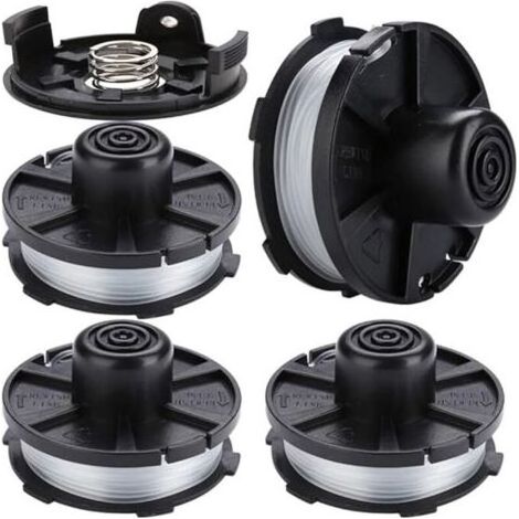 bobines de remplacement pour tondeuses à gazon, accessoires pour : DUR181, DUR141, DUR180Z, DUR181Z - (4 pièces bobine + 1 pièce couvercle + 1 pièce ressort) (1/5)