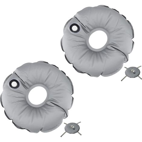 Sac Rond de Poids pour Eau, 17,7 Pouces Sac de Poids de Base de Parasol Sac de Poids de Base de Drapeau de Plume de Parapluie Rond Pliable Portable pour L'extérieur et L'intérieur (2Pcs) (1/5)