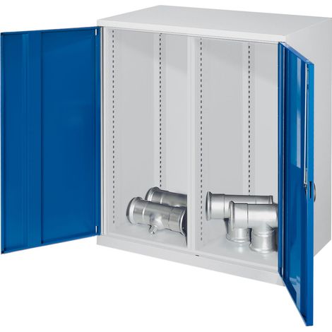 Kappes Schwerlast-Beistellschränke mit Mitteltrennwand 1110x1000x600mm Vollblechtüren Modell 70 enzianblau