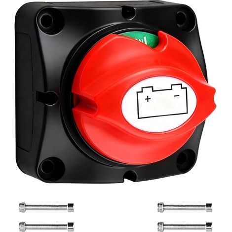 Coupe Circuit Batterie 12V 24V 48V 200A, Interrupteur Coupe Batterie ON-OFF Étanche pour Voiture, Bateau, Moto, RV, Camion, Tracteur, Isolateur de Batterie Haute Capacité (1/5)