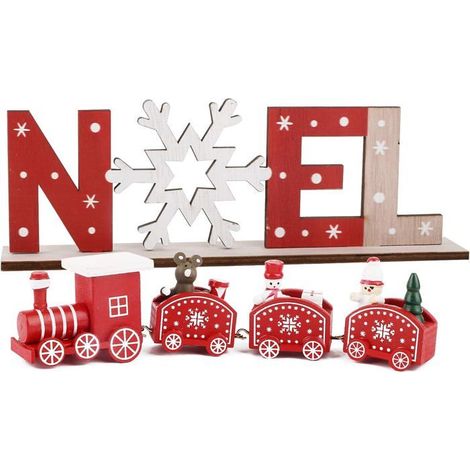 Train de Noël en bois, lettre décorative en bois, décoration de Noël en bois, boule de Noël à poser, lettre cadeau de Noël (1/5)