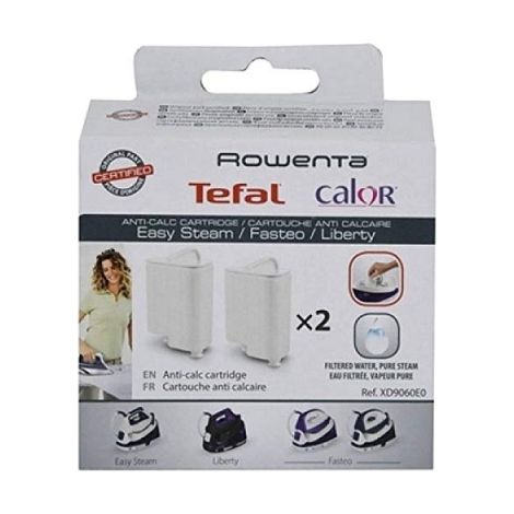 Rowenta – Lot de 2 cartouches anti-calcaire pour centrale vapeur – Prolonge la durée de vie – Prévention calcaire – Fonctionnement optimal