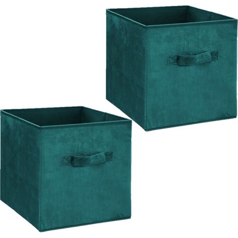 Lot de 2 boites de rangement cube en velours MIX'N MODUL (1/3)