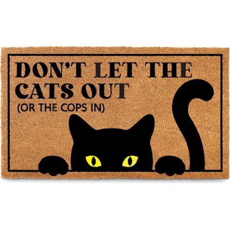 Tapis d'Entrée Amusant Motif Chat - 40 x 60 cm - Antidérapant Décoratif (1/5)