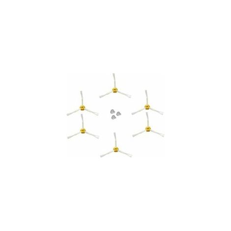 Brosse latérale pour irobot Roomba Série 500 600 700 (Jaune, 6 pcs Brosse latérale à 3 bras) (1/5)