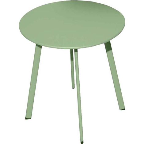 PROLOISIRS Table basse de jardin Massaï ø 45 cm en acier époxy - vert light