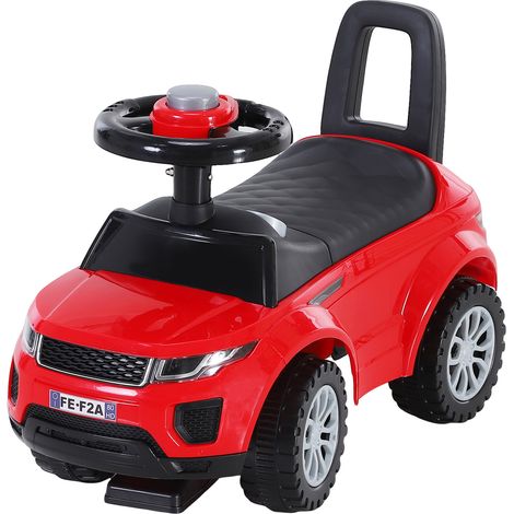 Quad Coche sin Pedales Niño 1-3 Años Andador Juguete Carrera Volante Parlante Compartimiento Oculto Rojo 62x28x41.5cm