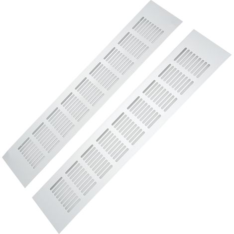 2 Grilles d'aération en alliage d'aluminium, plaque rectangulaire 80x400mm pour armoire, placard à chaussures, dressing (1/5)