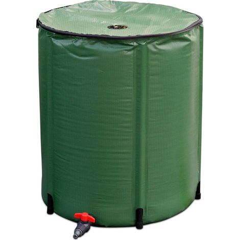Costway – Réservoir d'eau de pluie pliable 200L – Tissu PVC anticorrosion – Dimensions 60x72cm – Filtre anti-débris et robinet inclus