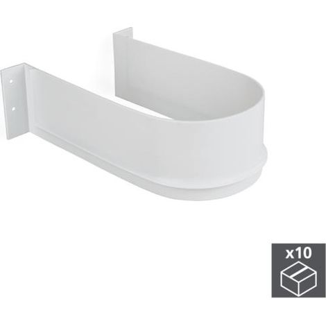 Emuca Lote de 10 salva sifones para cajón de baño, curvo, Plástico, Blanco -