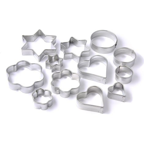 12 emporte-pièces en métal 4 x 3 cm-Assiette (1/5)