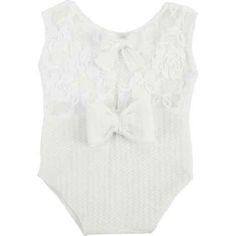 Body Tenue Respirante pour -né Fille sans Blanc en Polyester et Dentelle pour Séances Photo et Occasions Spéciales (1/5)