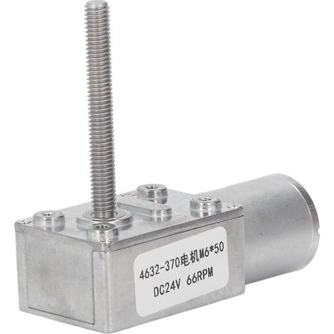 Moteur à engrenage à vis sans fin 4632-370, DC 24V, filetage M6x50mm, 66 tr/min, réducteur hélicoïdal. (1/5)