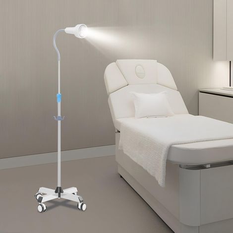 Mobile Untersuchungslampe, Einstellbare Höhe Stehlampe Dental Mobile Led mit 4-Universalrädern 2 mit Bremsen, 360° Drehbar Untersuchungsleuchte Ambulanzen, Gynäkologie, Schönheitssalons