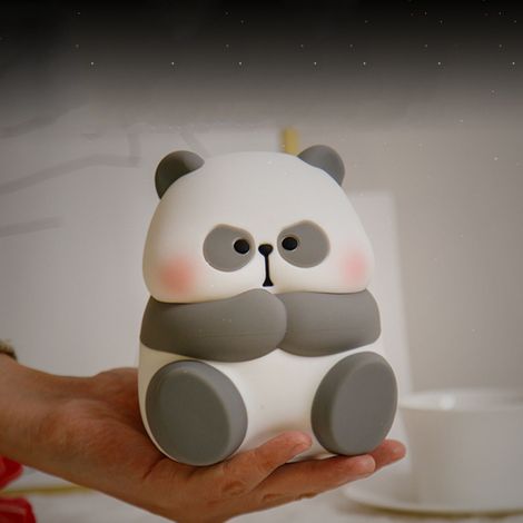 Tipplicht mit Panda-Motiv, weiches Silikon-Tipplicht-Nachtlicht mit Batterie fürs Schlafzimmer, groß (1/5)