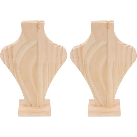 Lot de 2 présentoirs à colliers en bois massif léger, en forme de vase, pour une utilisation à domicile ou professionnelle. (1/5)
