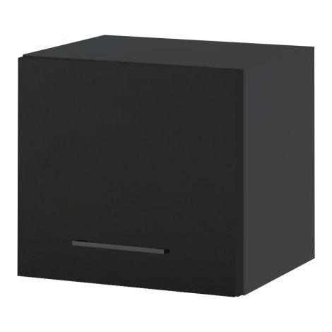 Meuble haut SLIM de cuisine Lovia Noir Mat 1 porte relevable L 40 cm - Porte avec poignée apparente Black (1/4)