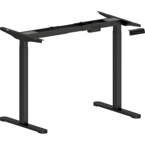 Bureau électrique réglable en hauteur avec cadre 2 moteurs 3 mémoires pieds silencieux protection anti collision couleur noir pour une ergonomie parfaite (1/5)