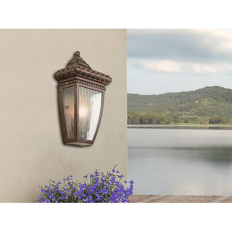 Historische Außenwandleuchte Halbschale VENETIAN RAIN, Bronze Höhe 30cm (1/5)