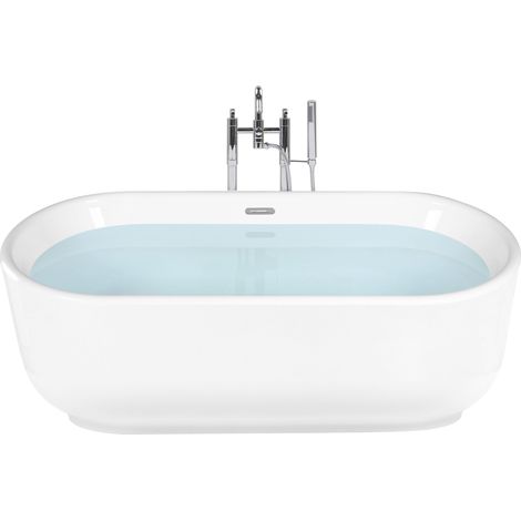 Bañera independiente acrílico sanitario blanco brillante ovalado diseño minimalista moderno Pinel