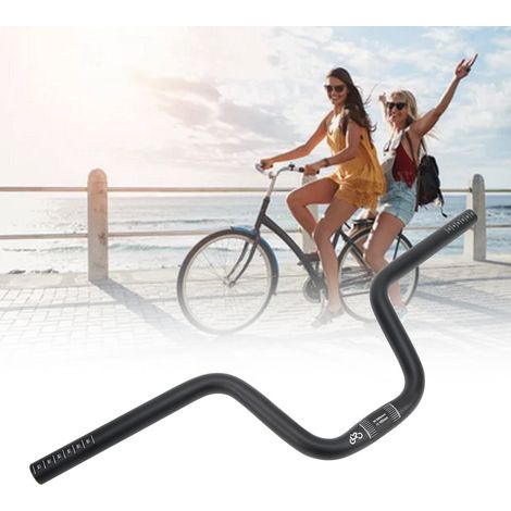 Guidon vélo Brompton en alliage aluminium LitePro, cintre relevé noir 160mm pour amélioration conduite. (1/5)