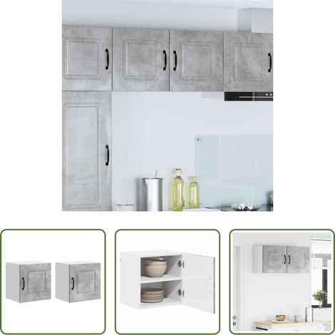 vidaXL Küchenwandschrank -  Küchenschrank Kalmar 2 pcs Beton Grau 40 x 31 x 40 cm (1/5)