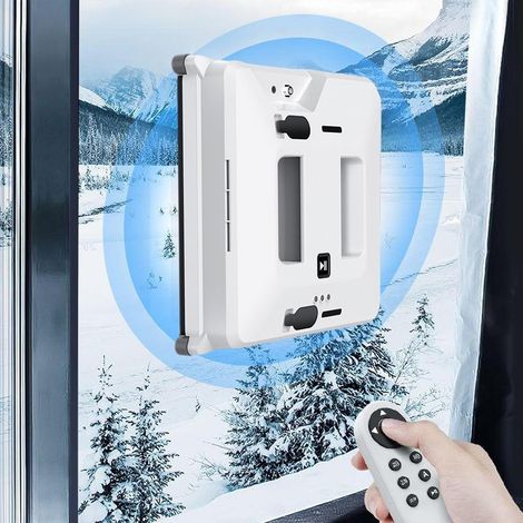 CCYKXARobot nettoyeur de vitres 3000Pa Double pulvérisateur d'eau, 3 modes de nettoyage, télécommande, protection contre les pannes de courant
