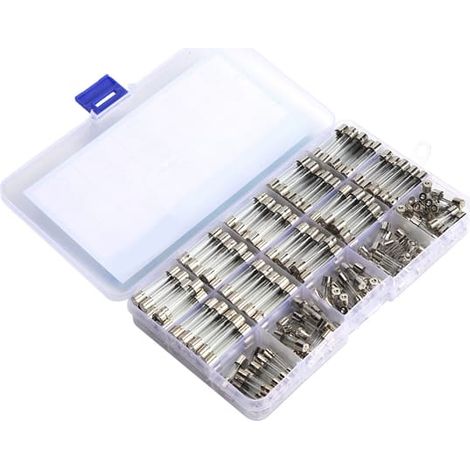 Kit de 250 fusibles en tube de verre ignifugés et résistants à la chaleur, 6 x 30 mm / 5 x 20 mm, 1-20 A, 250 V (1/5)
