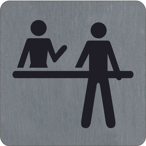 Plaque de porte Réception - Aluminium brosse 100x100mm - 4384078